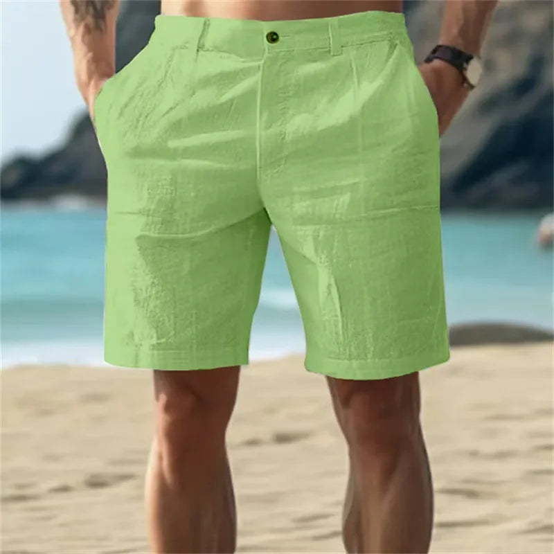 Casual Shorts Summer Men Loose Five Inch Short Pants Cotton Linen Thin Breathable Soft Beach Daily Outdoor Sports Bottoms