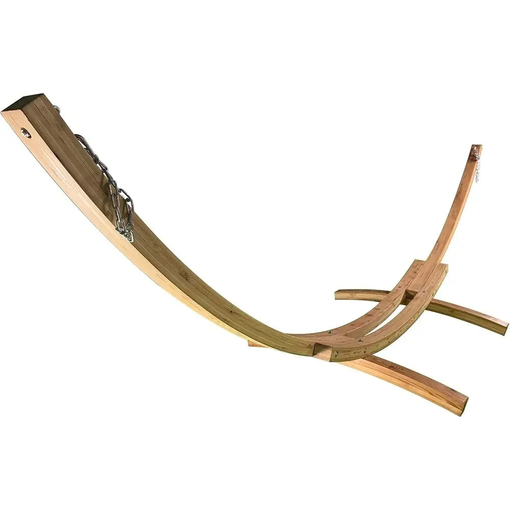14ft Durable Wooden Hammock Stand - 450 lbs Capacity, Natural Stain Finish