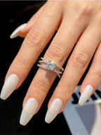 Elegant Round 1CT Moissanite Diamond Pledge Love Rings for Women S925 Sterling Silver Engagement Wedding Luxury Fine Jewelry