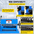 SucceBuy Electric Wire Stripping Machine 370W 1.5mm-38mm Cable Stripper Peeling 11 Channels & 10 Blades Removing Plastic Rubber