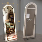Arch Full Length Standing Mirror with LED Lights, 68"x26" Lighted Mirror with Dimming and 3 Color Lighting, Tall Mirror Full Bo