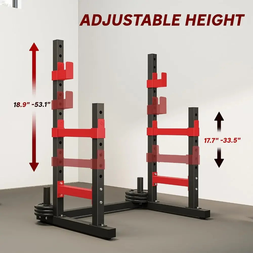 Max Load 660lbs: Versatile Squat Stand, Bench Press Rack, and Heavy Duty Bar Holder for Home Gym Strength Training