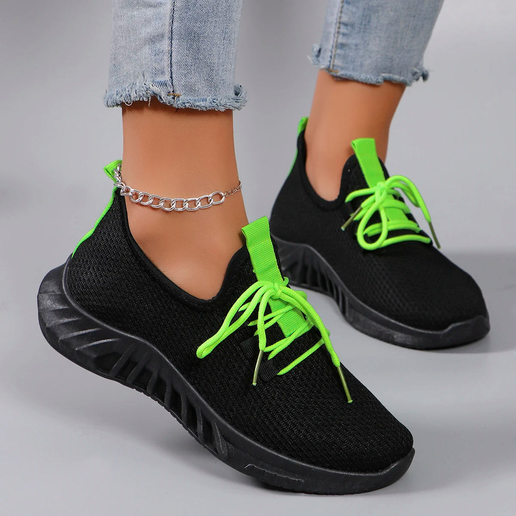 Women's Breathable Mesh Flat Shoes Casual Sports Sneakers Summer Walking Shoes Clearance Free Shipping