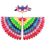 Cute Owl Wings Costume Animal Peacock Pattern Felt Cloak With Matching Mask Performance Props Halloween Carnival Cosplay Cape halloween costumes for women my hero academia superman costume adults haikyuu cosplay