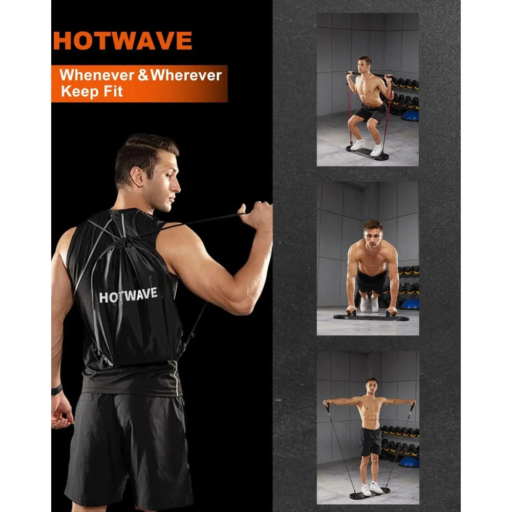 HOTWAVE Push Up Board, Portable PushUp Board, Foldable 20 in 1 Push Up Bar | Multifunctional Pushup Handles for Floor, Professional Strength Training Equipment For Men and Women at Home Gym