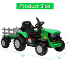 12V Kids Electric Tractor Ride On Toy With Dual Motors, 4 Wheel Battery Powered Farm Vehicle, 4 MPH Toddler Quad For Ages 3-6