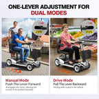 UNIFICARE S-01 Silver 4-Wheel Mobility Scooter 20AH Foldable Design with Carbon Steel Frame & Electromagnetic Brake
