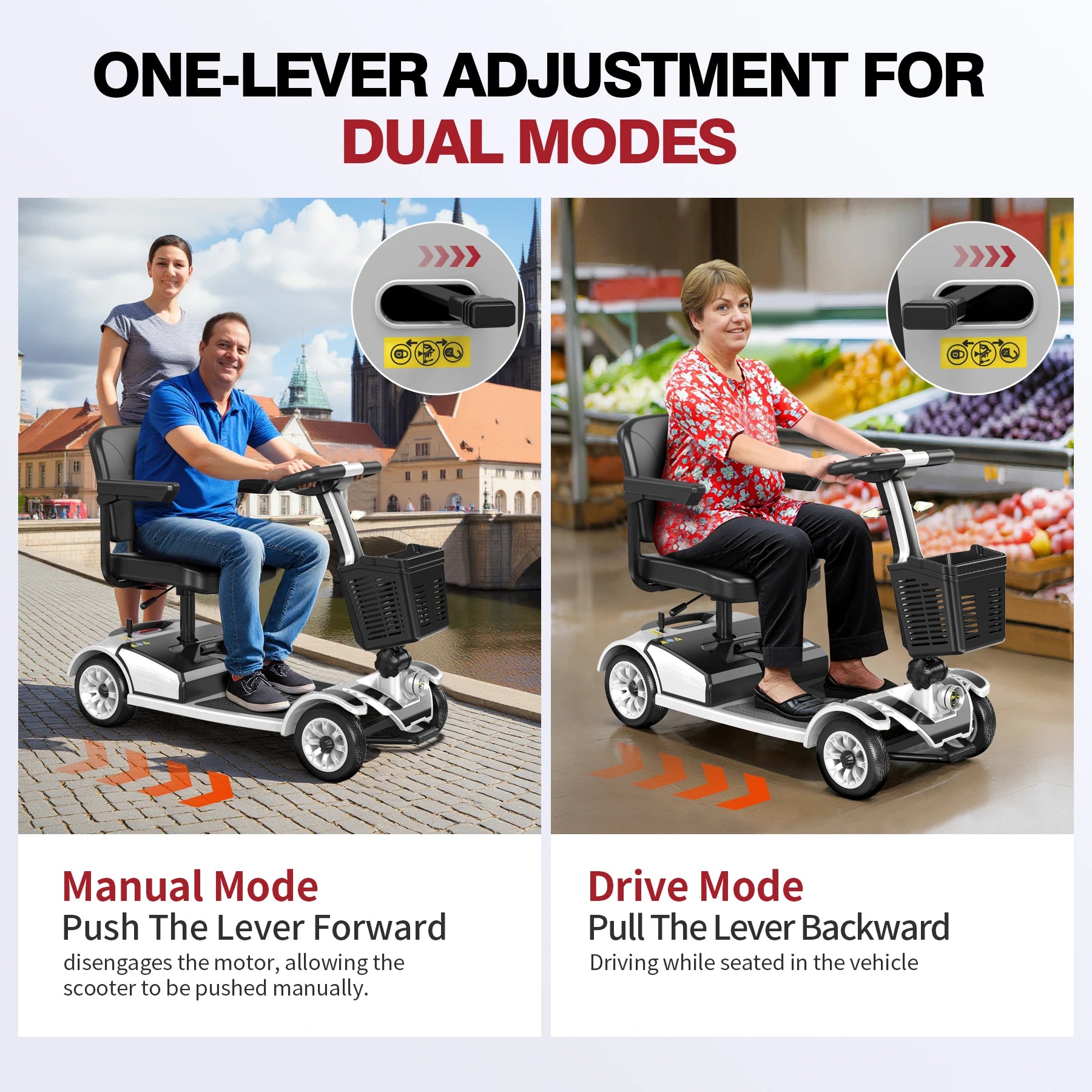 UNIFICARE S-01 Silver 4-Wheel Mobility Scooter 20AH Foldable Design with Carbon Steel Frame & Electromagnetic Brake