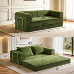 Queen Corner Bed Frame with Storage and Bookcase Headboard, Daybed with LED Light and Charging Station, Queen Size Metal Platfo