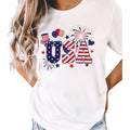 Women's Patriotic 250th Anniversary USA Print Short Sleeve T-Shirt White S-5XL Fashion Oversized Top