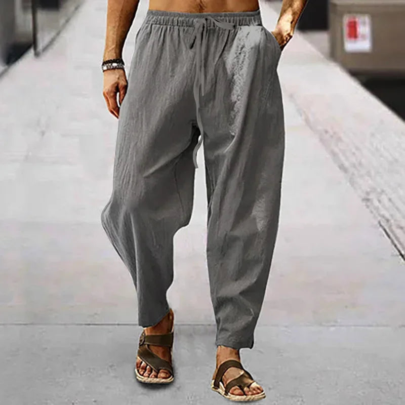 Wide Pants Spring Men's Korean Fashion Sports Streetwear Linen Oversize Trousers Yoga Pants Sweatpants Casual Daily Wear
