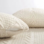 Knitted Throw Blanket 50" x 60" and 2 Pillow Covers (18" x 18") 3 Pcs Throw Blanket Set Decorative Throw Blankets for Couch Sof