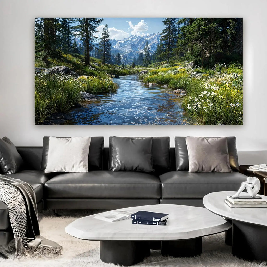 29 X 58 Inch Oversized Green Natural Landscape Canvas Wall Art Prints, Large Nature Scenery Wall Decor for Living Room Bedroom Kitchen Office Indoor Home Display