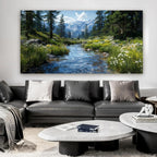 29 X 58 Inch Oversized Green Natural Landscape Canvas Wall Art Prints, Large Nature Scenery Wall Decor for Living Room Bedroom Kitchen Office Indoor Home Display