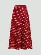 Firerie Women's Retro Elegant Polka Dot Print Vacation Style Skirt,Fall,Fall For Women,Winter For Women,Vacation