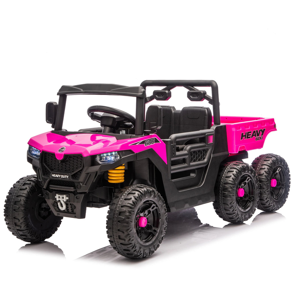 24V 400W Kids Ride on Electric Tractor with Parent Remote Control Suspension Bluetooth Music 1.86-3.11MPH for Kids Pink