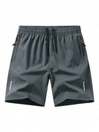 3 Pcs Mens Summer Drawstring Sports Shorts With Zipper Pockets Breathable Quick Dry For Running Hiking