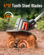 TaskStar Cordless Electric Tiller Garden Cultivator Lightweight Soil Digger Garden Weeding Rotavator Fit Makita 18V Battery Pin
