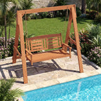 2-Seater Porch Swing with Stand Adjustable Chains
