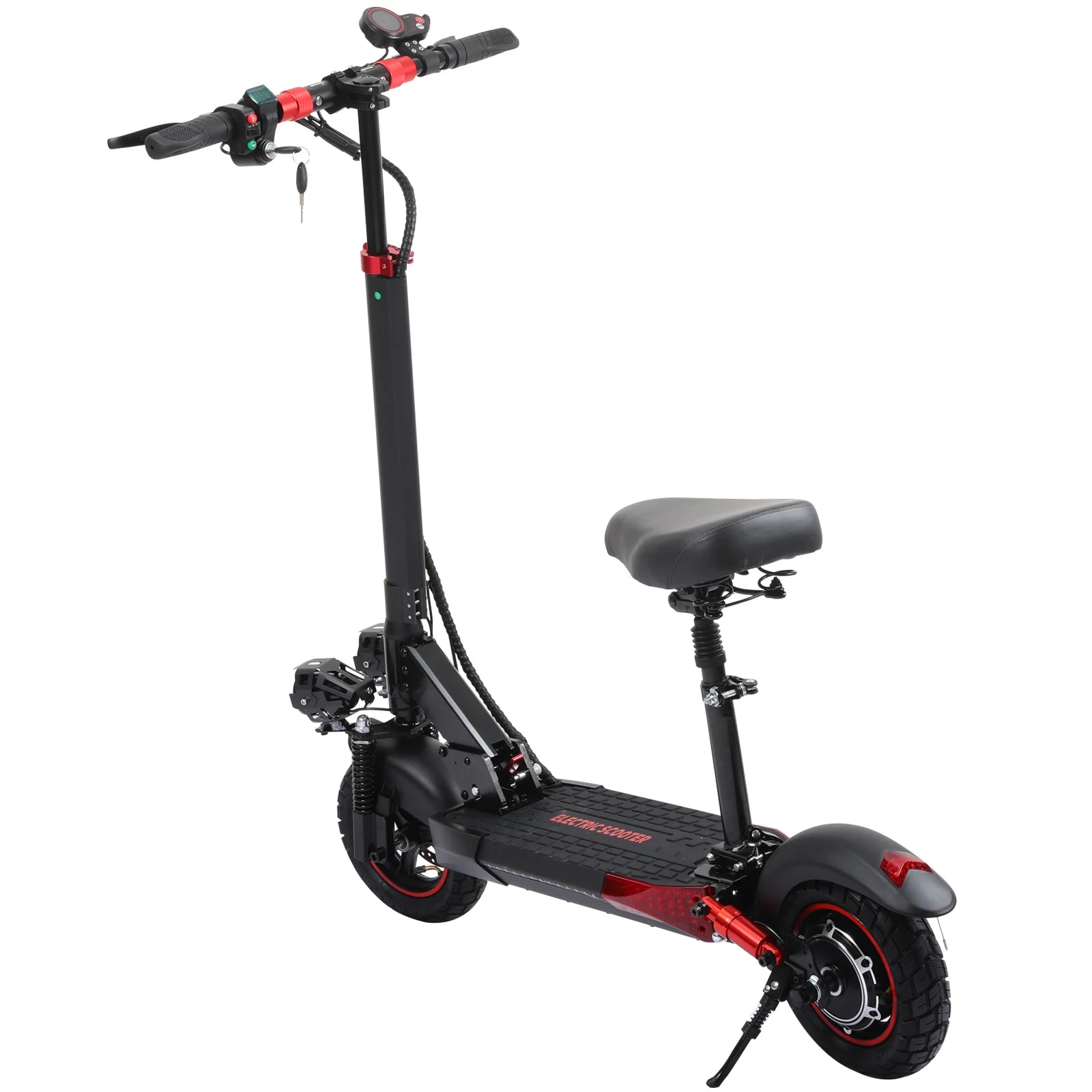 Foldable Electric Scooter 800W 48V 10 inch off-road Front-Rear Suspension E Scooter with Seat for Fun and Commuting