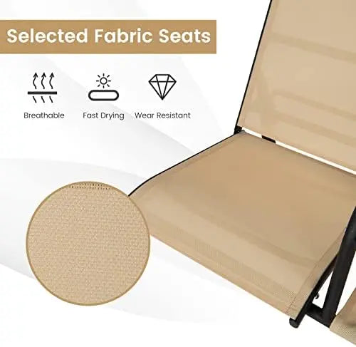 2 Person Porch Swing, Outdoor Swing with Tempered Glass Table, 2 Cup Holder, Patio Swing with Adjustable Canopy for