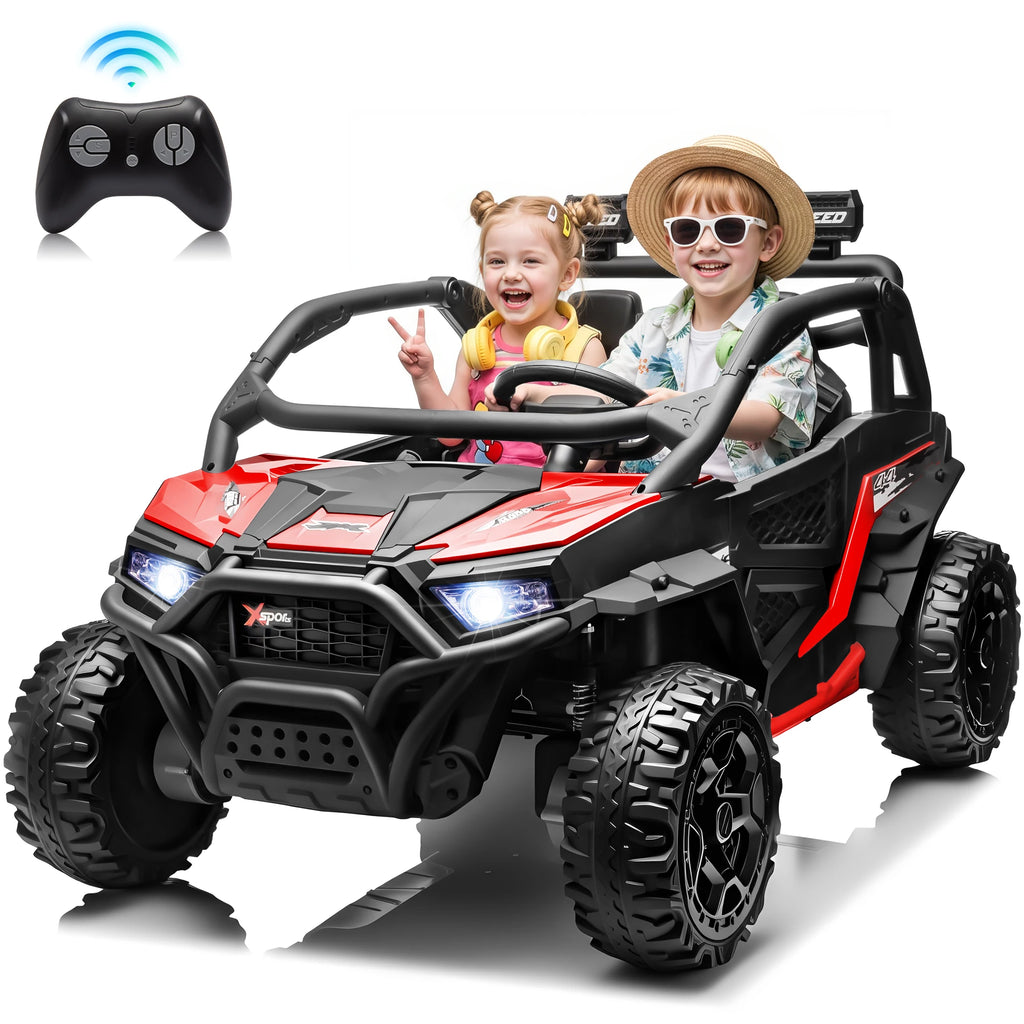 Joyracer 24V 4WD Kids Ride-On UTV, 4-Wheel Shock Absorption, Key Start, Slow Start, Music And LED Lights, 60-80 Mins Ride Time