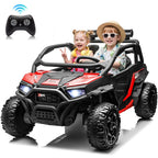 Joyracer 24V 4WD Kids Ride-On UTV, 4-Wheel Shock Absorption, Key Start, Slow Start, Music And LED Lights, 60-80 Mins Ride Time