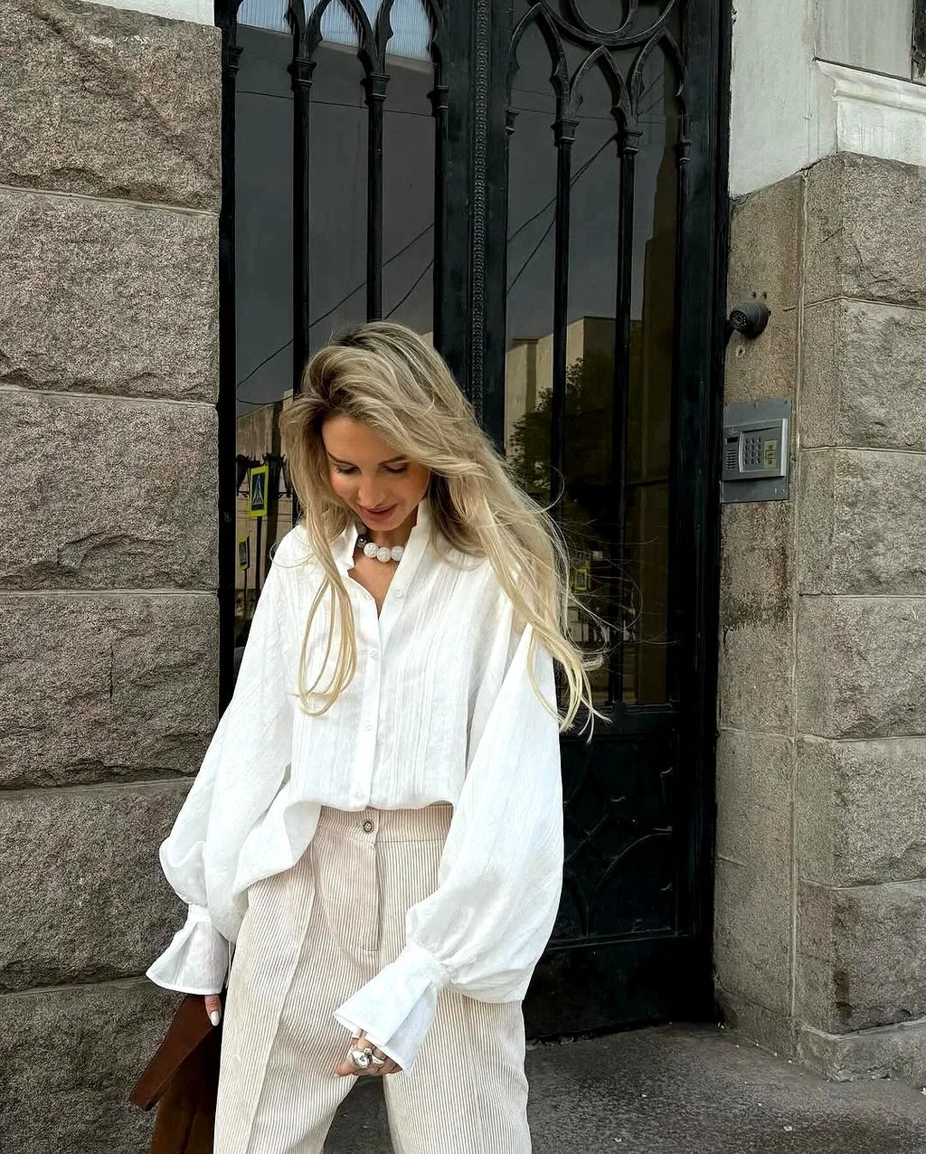 2026 Spring New Oversize White Shirt Women Long Sleeve Button up Minimalist 100% Cotton Shirt Female Chic Loose Tunic Blouses