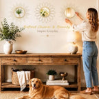 3 Pack Metal Mirrors for Wall Sunburst Wall Mirrors Home Décor Decorative Hanging Wall Art for Living Room Bedroom Entryway Gol