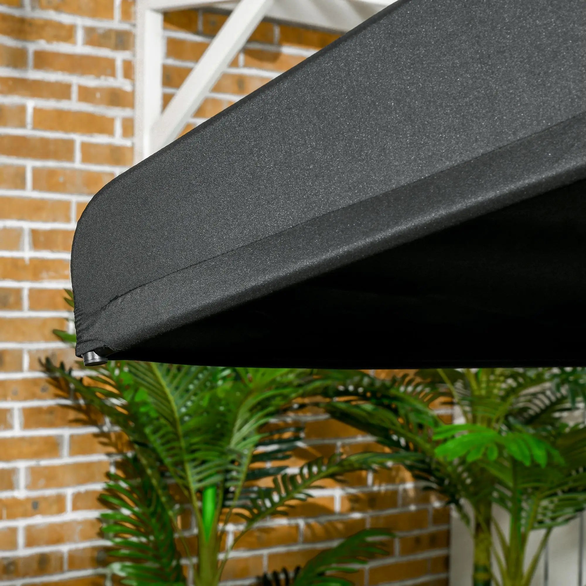 3-Seat Porch Swing Outdoor Swing Adjustable Canopy Cushion Black