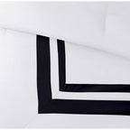 7-Piece Hotel Style Comforter Set - White/Black Square Color Block Bedding with Pillows - Luxurious Lightweight All Season Beddi