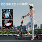 FREEBOY Adult Electric Scooter 1200W, 11'' Off Road Tubeless Tires, 30mph Fast E Scooter, 48V 15.6Ah Battery, Dual Disc Brake, Folding All Terrain Scooter