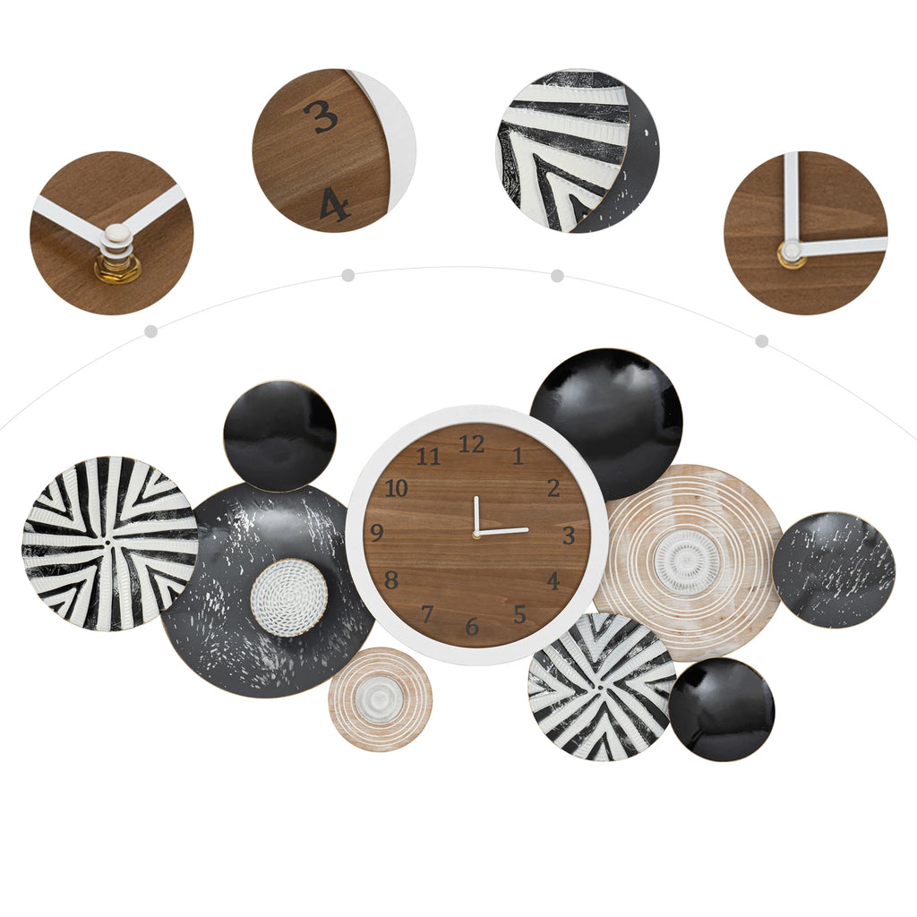 Large Luxury Silent Wall Clocks Aesthetic Art Mural Wall Watch Horloge, Decorative Non-Ticking Wall Clock for Living Room Conference Room