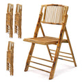 Bamboo Folding Chair, Foldable Dining Wood Chairs Comfortable Seat for Outdoor & Indoor, Patio, Porch, Wedding,, Customized