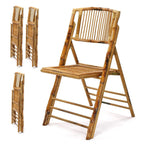 Bamboo Folding Chair, Foldable Dining Wood Chairs Comfortable Seat for Outdoor & Indoor, Patio, Porch, Wedding,, Customized