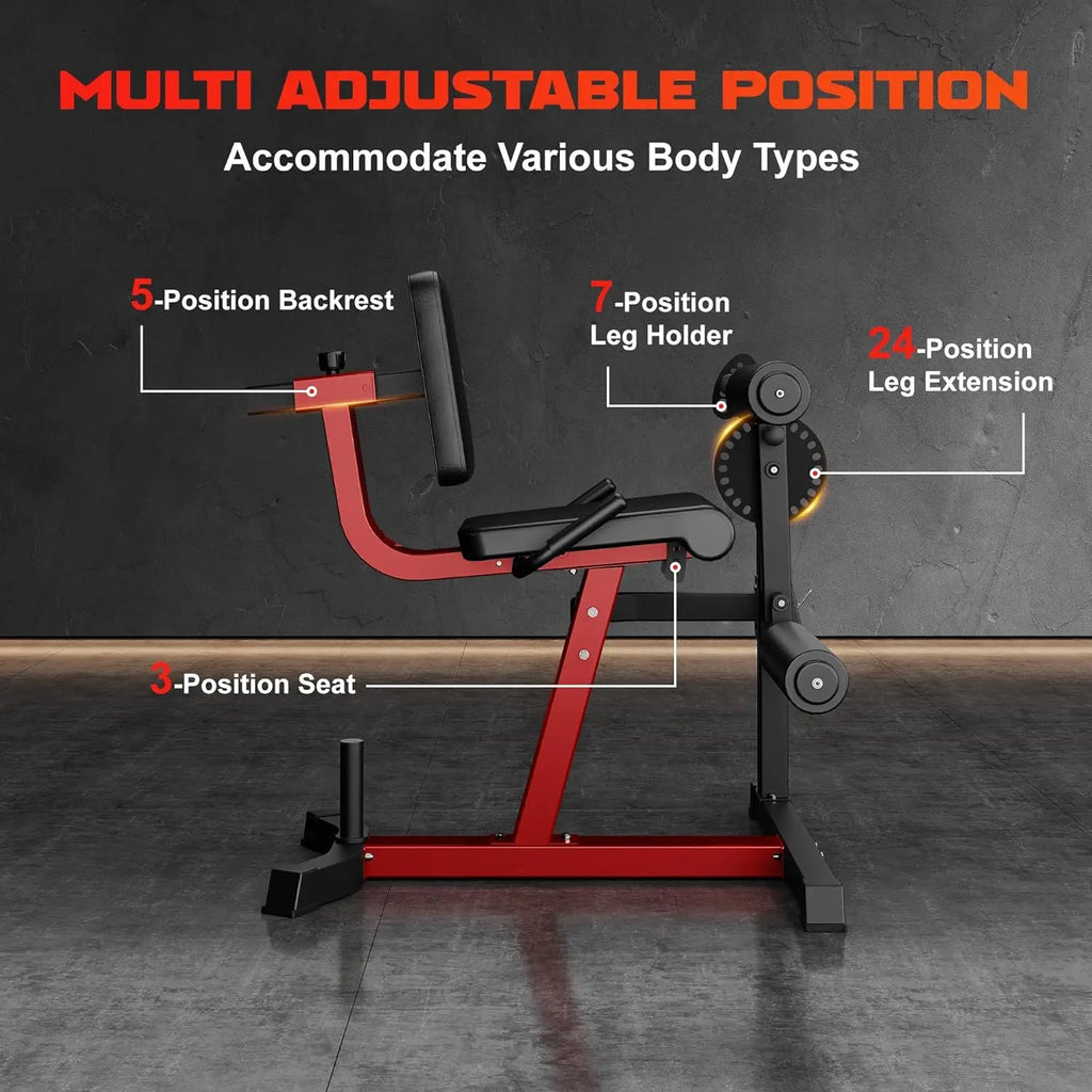4 in 1 Lower Body Workout Machine for Home Gym, Alloy Material, Green Color, Adjustable and Plate - Loaded