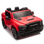 24V 160W Kids Ride on Electric Truck with Parent Remote Control Suspension LED Lights Bluetooth Music Storage Red Tan Cars