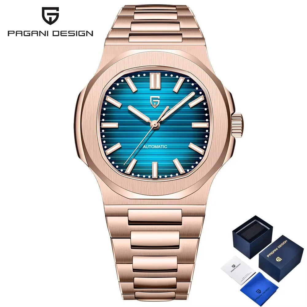 2026 New PAGANI DESIGN Rose Gold Retro Men's Watches Luxury Mechanical Wristwatch Automatic Watch For Men AR Sapphire Waterproof Luminous