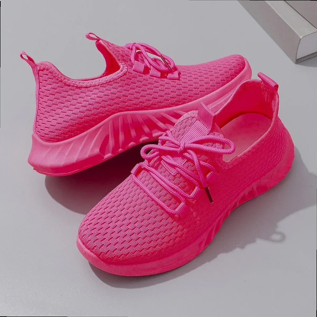 Women's Breathable Mesh Flat Shoes Casual Sports Sneakers Summer Walking Shoes Clearance Free Shipping