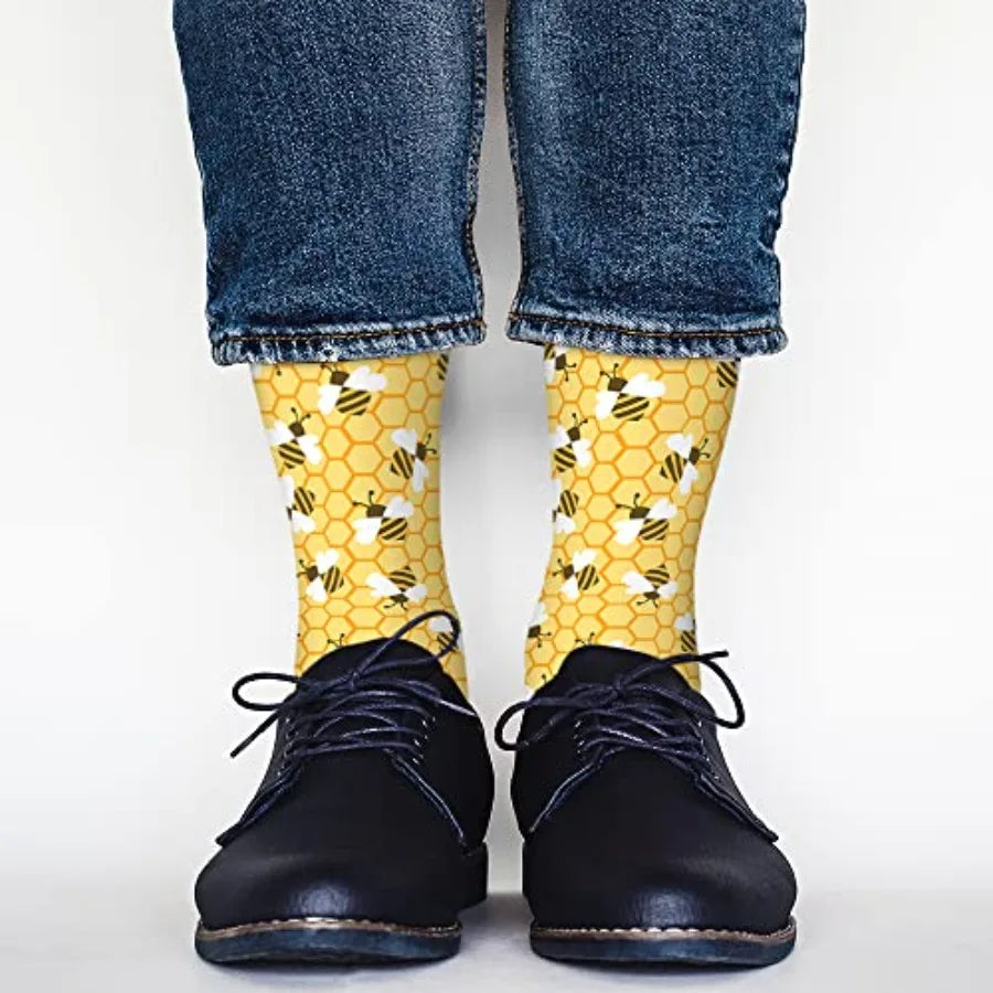 AOYEGO Funny Socks Health Curve Novelty Casual Crew Socks Contrast Color Design for Women Men Gift