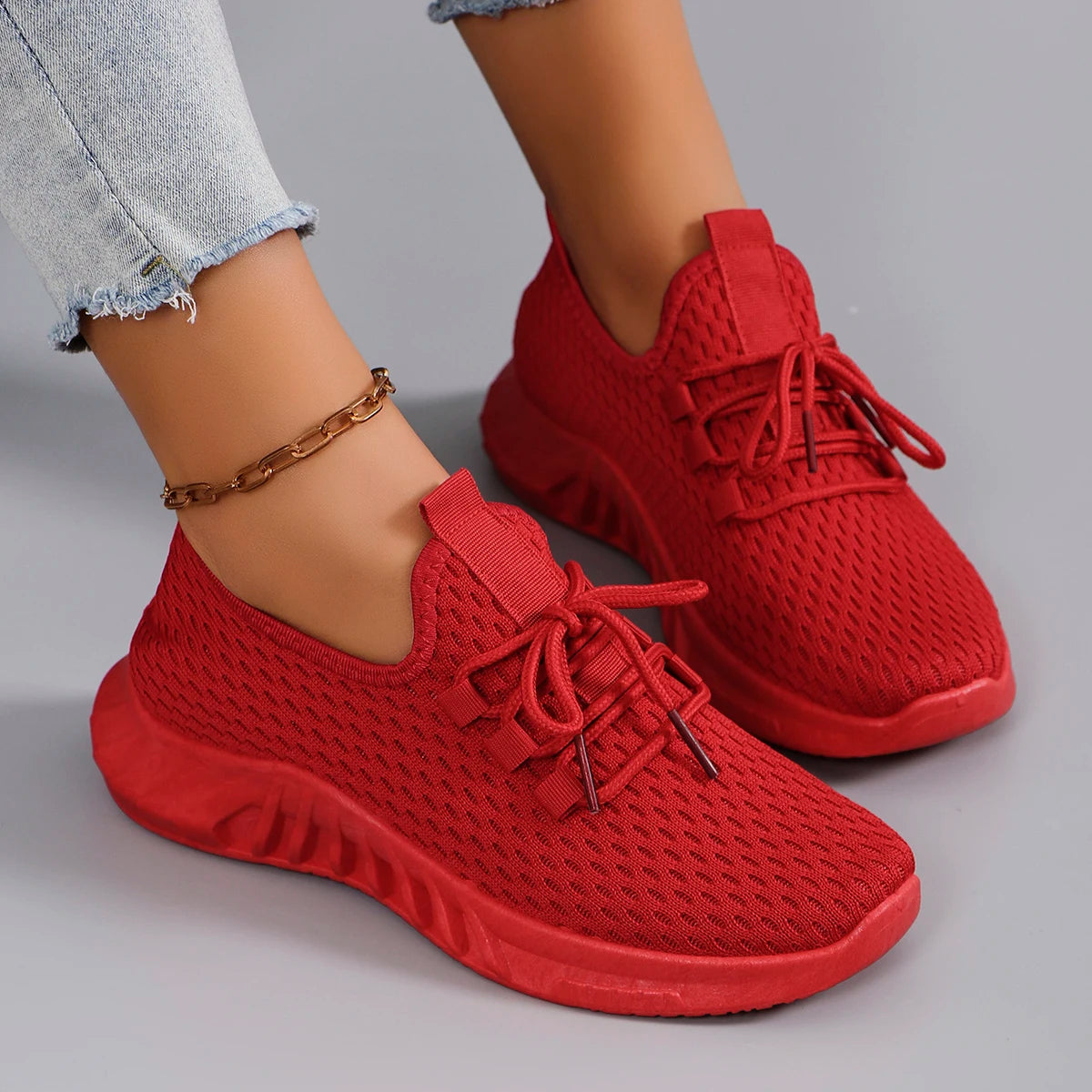 Women's Breathable Mesh Flat Shoes Casual Sports Sneakers Summer Walking Shoes Clearance Free Shipping