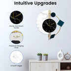22 inch Marble Wall Clock Nordic Style Creative Luxury Wall Clock Silent Non-Ticking Silent Battery Operated Living Room Mid Century