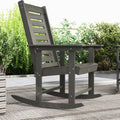 2 Outdoor Rocking Chairs, HDPE High Back Patio Rockers, Dark Gray