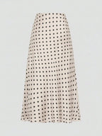 Firerie Women's Retro Elegant Polka Dot Print Vacation Style Skirt,Fall,Fall For Women,Winter For Women,Vacation