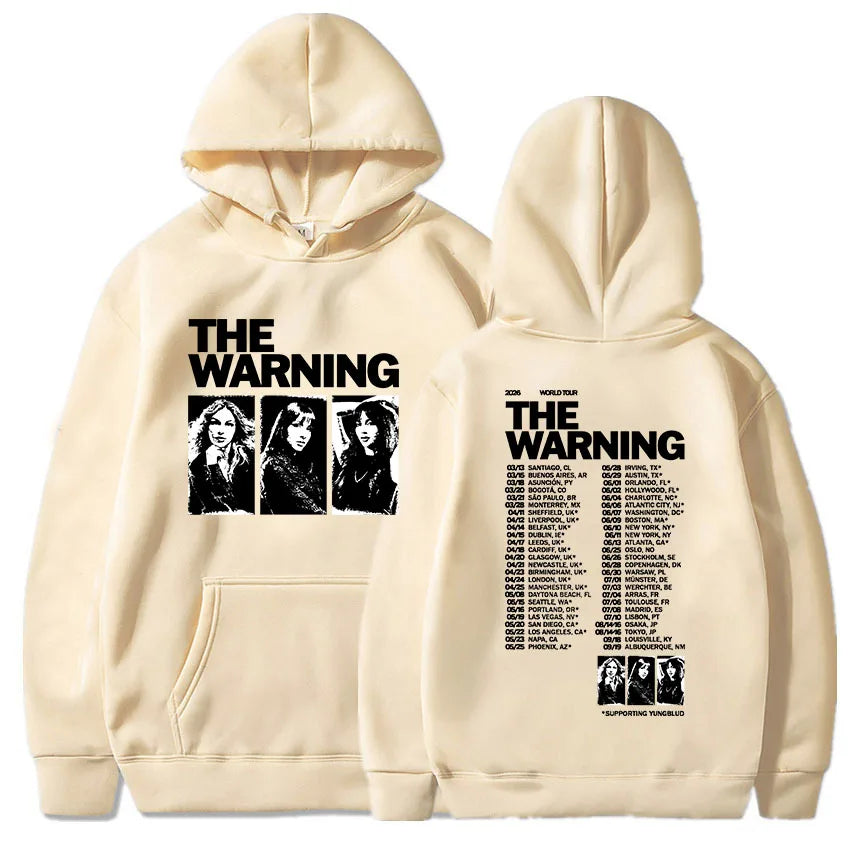 The Warning World Tour 2026 Hoodies Unisex Streetwear Long Sleeve Fleece Hooded Pullovers Graphic Merch Band Fashion Print Hoody