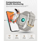 1.96" AMOLED Smartwatch for Women with 100+ Sport Modes, IP68 Waterproof Fitness Tracker Compatible with iOS and Android