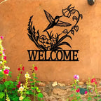Indoor and Outdoor Minimalist Metal Wall Decorations Owl Butterfly Hummingbird Welcome Signs