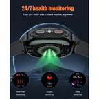 39mm HD Fitness Watch: Smartwatch for Men, Health Tracking, 114+ Sports Modes, Waterproof, 30-Day Battery, Black