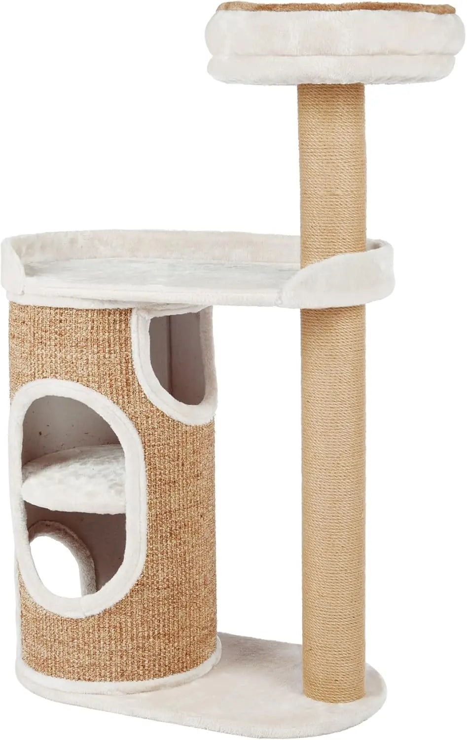 Indoor 2-Story Cat Condo, Sisal Posts, Brown, Removable Bed for Easy Clean