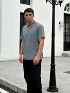 3 Pack Men's Casual Washed Quick Drying Breathable Lapel Short Sleeved Polo Shirt for Summer Casual Wear